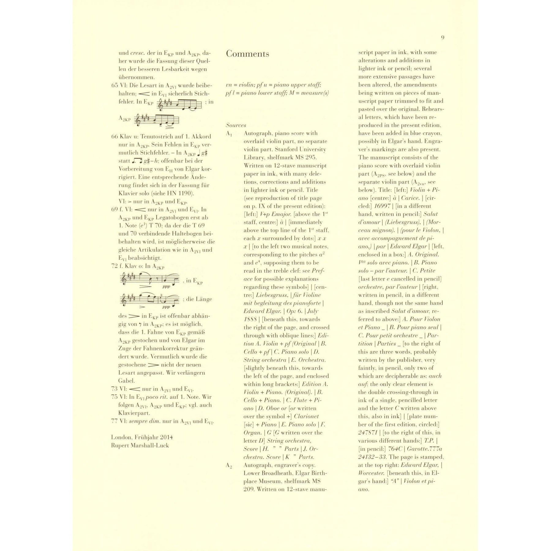 Elgar, Edward - Salut d'amour, Opus 12 - for Violin and Piano - edited by Rupert Marshall-Luck - G Henle URTEXT