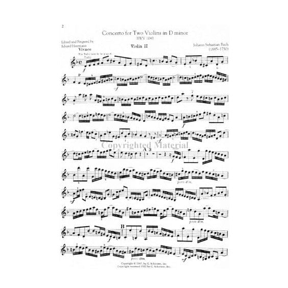 Bach, JS - Violin Concertos - for Violin and Piano - edited by Eduard Hermann - G Schirmer