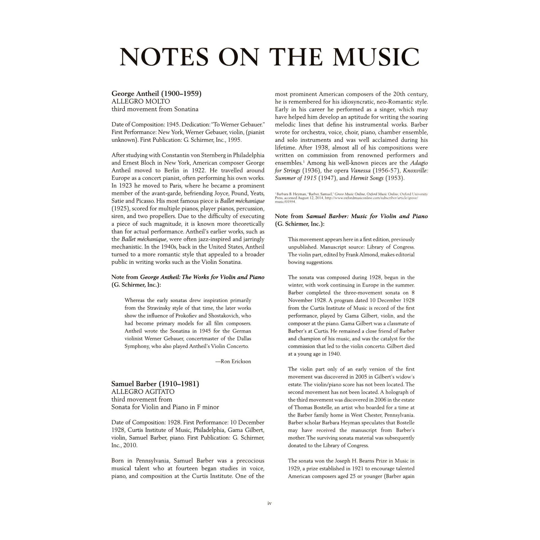 The G. Schirmer Violin Anthology - 24 Works from the 20th and 21st Centuries - for Violin and Piano - G. Schirmer