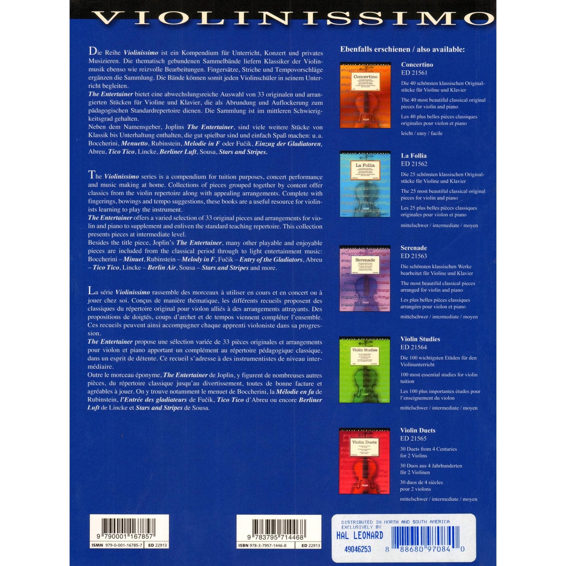 The Entertainer: 33 Popular Pieces - for Violin and Piano - Edited by Wolfgang Birtel - Schott