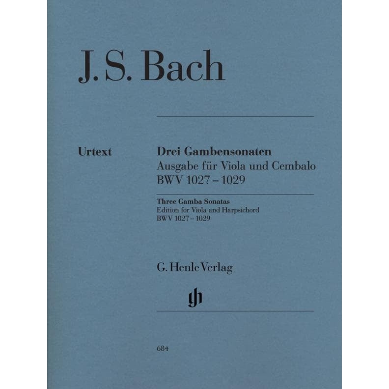 Bach, JS - 3 Gamba Sonatas BWV 1027 1029 for Viola and Piano - G. Henle Verlag URTEXT Edition