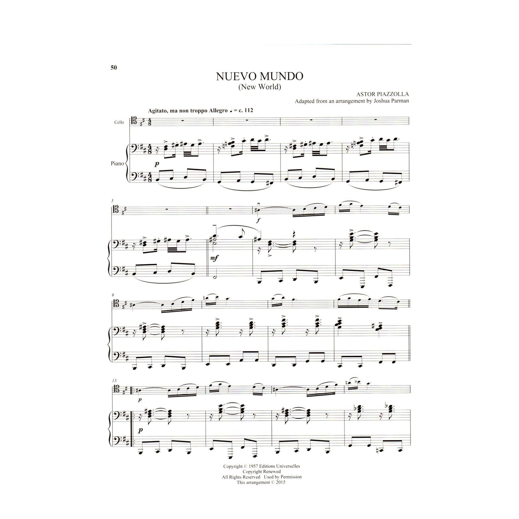 Piazzolla, Astor - 25 Piazzolla Tangos - for Cello and Piano - Boosey & Hawkes