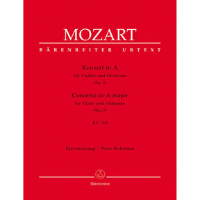 Mozart, WA - Concerto No 5 in A Major, K 219 - Violin and Piano - edited by Christoph Hellmut Mahling - Barenreiter Verlag URTEXT
