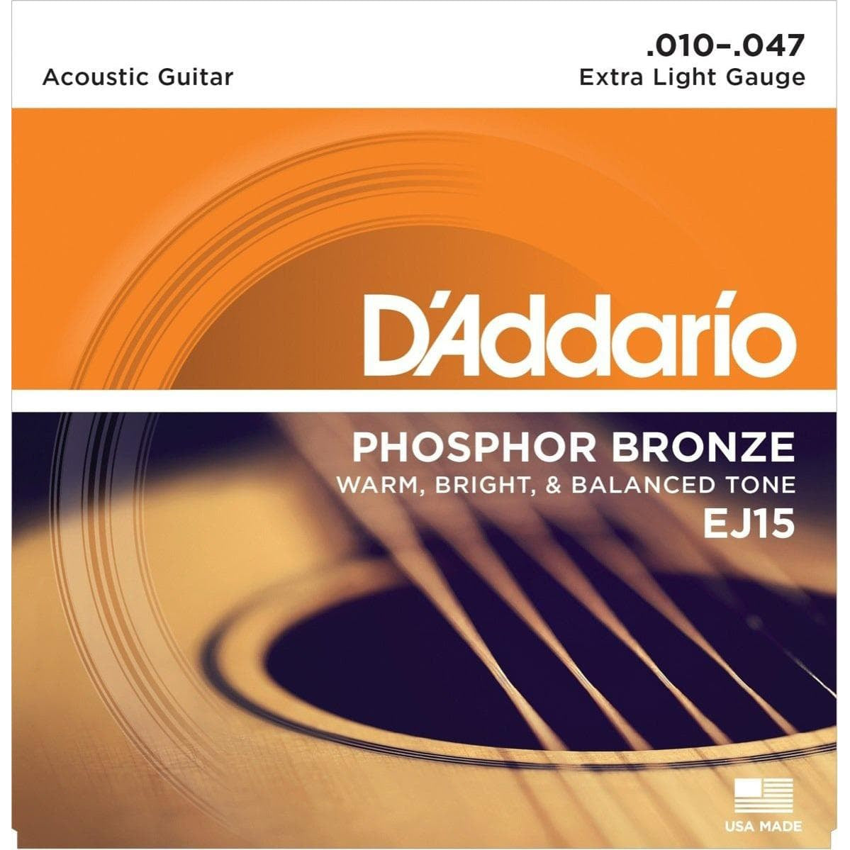 D'Addario Phosphor Bronze Guitar Set Extra Light