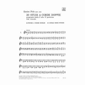 Polo, Enrico - 30 Studi a Corde Doppie - Violin - Ricordi