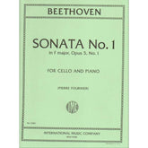 Beethoven, Ludwig - Sonata No 1 in F Major Op 5 for Cello and Piano - Arranged by Fournier - International Edition