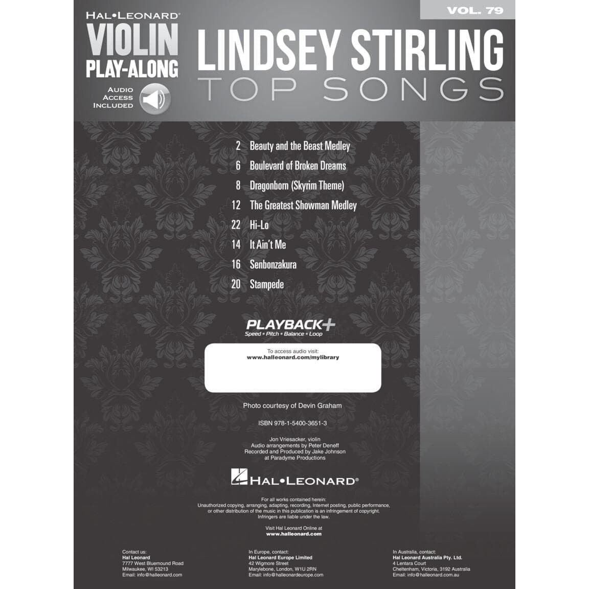 Violin Play-Along Volume 79: Lindsey Stirling Top Songs - for Violin - with Online Audio Access - Hal Leonard