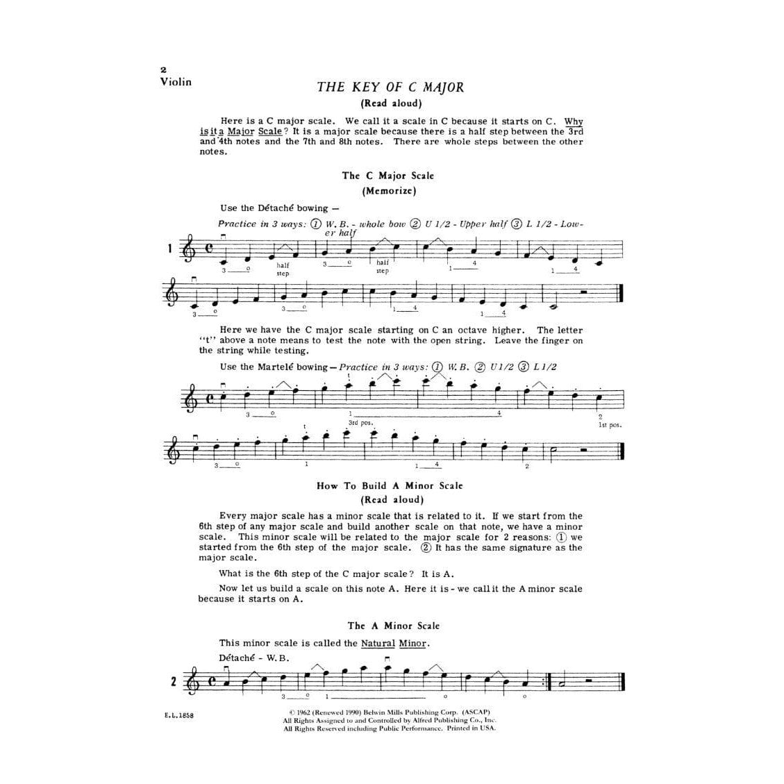 Applebaum, Samuel - Scales For Strings - Book 2 for Violin - Belwin/Mills Publication