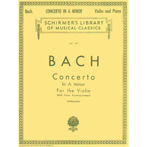 Bach, JS - Violin Concerto No 1 in A Minor, BWV 1041 - Violin and Piano - edited by Herrmann - Schirmer
