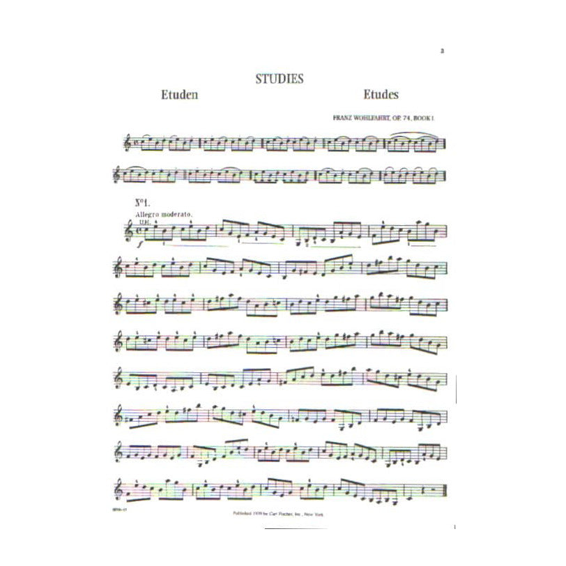 Wohlfahrt, Franz - 50 Easy Melodious Studies, Op 74, Book 1 - Violin solo - Carl Fischer Edition