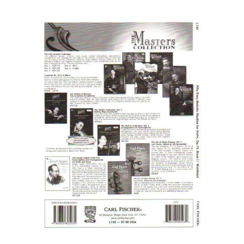 Wohlfahrt, Franz - 50 Easy Melodious Studies, Op 74, Book 1 - Violin solo - Carl Fischer Edition