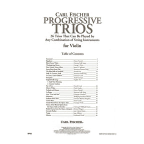 Progressive Trios for Violin - 26 Trios for Any Combination of Stringed Instruments - Arranged by Doris Gazda - Carl Fischer Publication