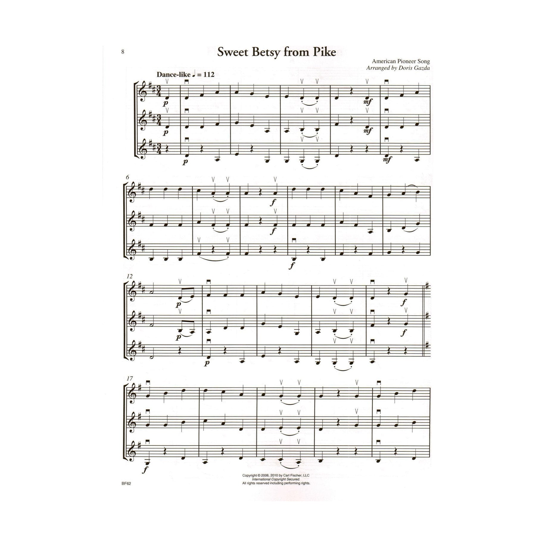 Progressive Trios for Violin - 26 Trios for Any Combination of Stringed Instruments - Arranged by Doris Gazda - Carl Fischer Publication