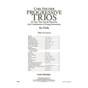 Progressive Trios for Viola - 26 Trios for Any Combination of Stringed Instruments - Arranged by Doris Gazda - Carl Fischer Publication