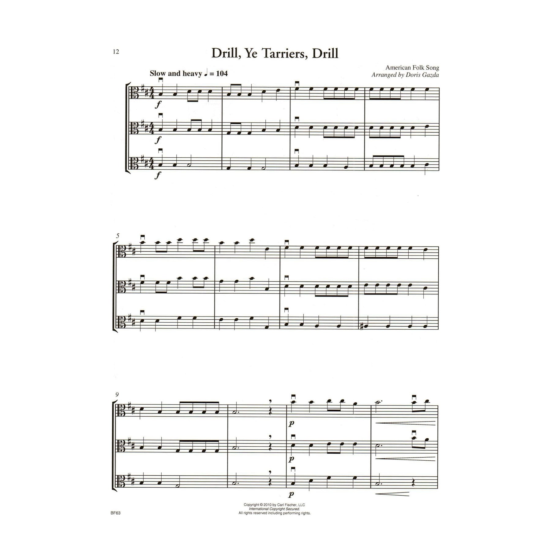 Progressive Trios for Viola - 26 Trios for Any Combination of Stringed Instruments - Arranged by Doris Gazda - Carl Fischer Publication