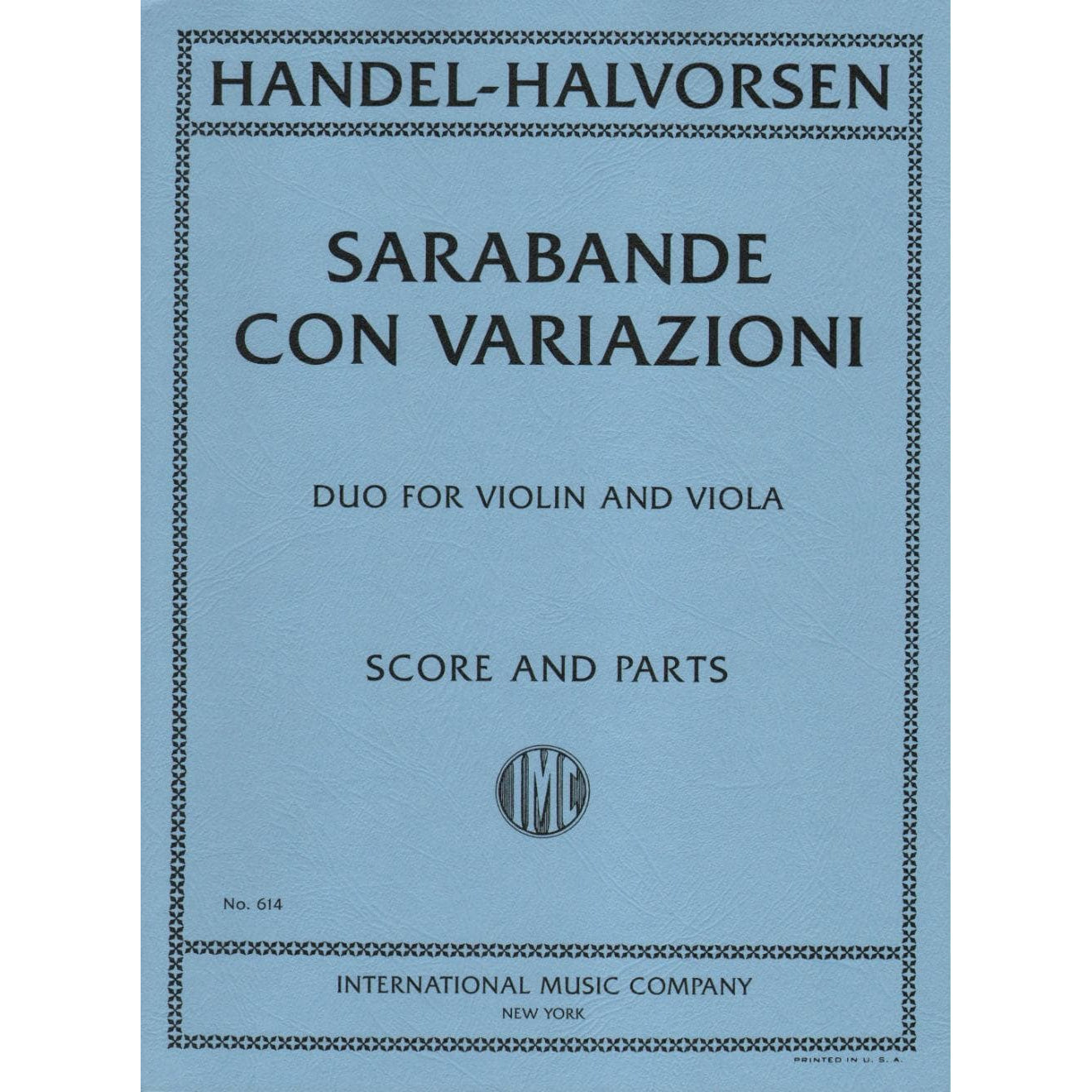 Handel/Halvorsen - Sarabande con Variazioni - Violin and Viola - Score and Parts - International Edition