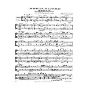 Handel/Halvorsen - Sarabande con Variazioni - Violin and Viola - Score and Parts - International Edition