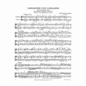 Handel/Halvorsen - Sarabande con Variazioni - Violin and Viola - Score and Parts - International Edition