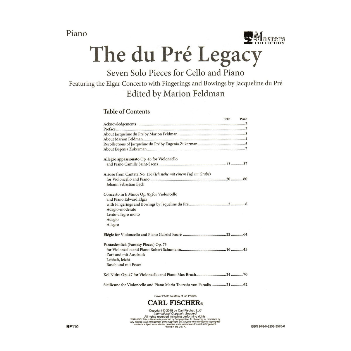 Jacqueline du Pre - The du Pre Legacy - Seven Solos for Cello and Piano - Carl Fischer
