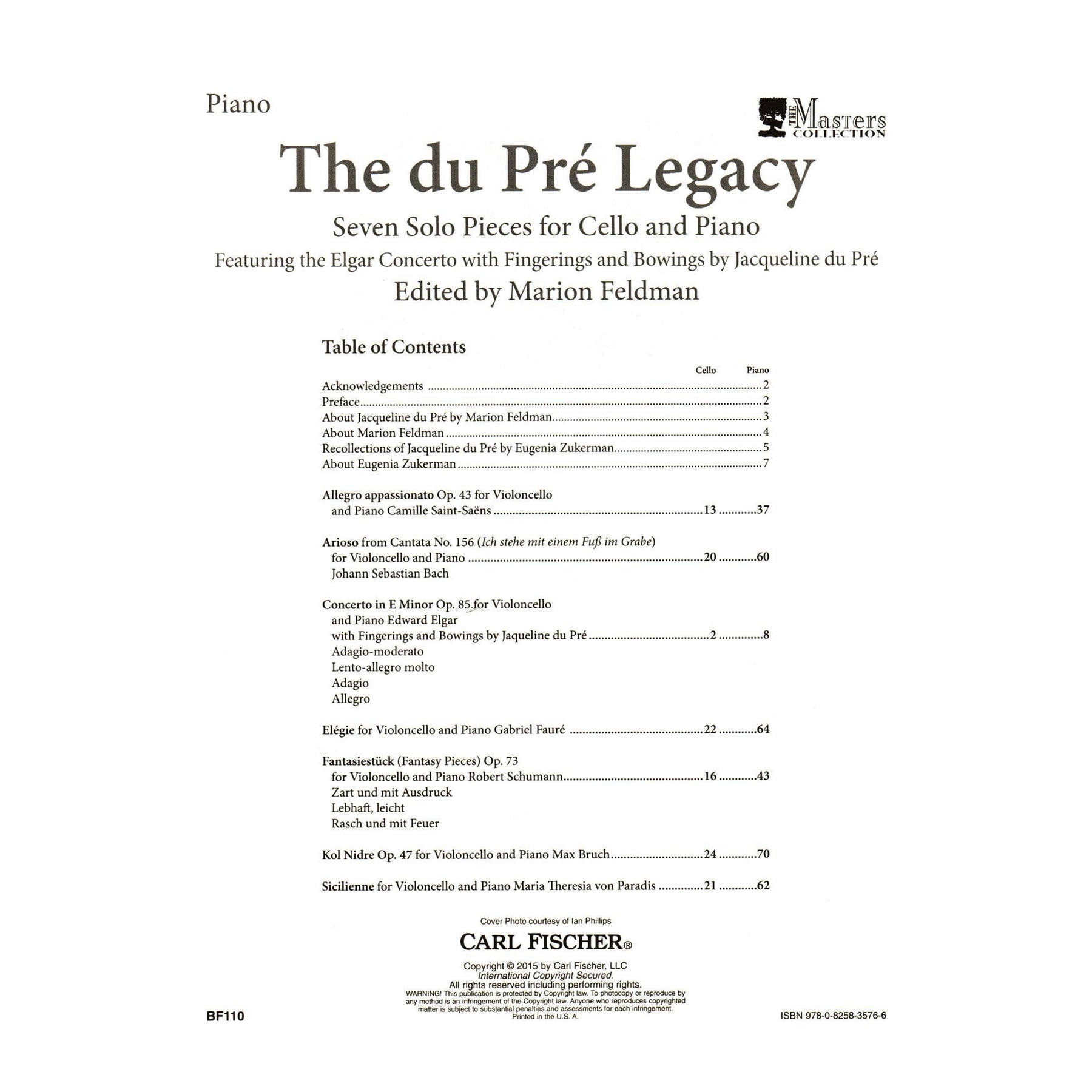 Jacqueline du Pre - The du Pre Legacy - Seven Solos for Cello and Piano - Carl Fischer