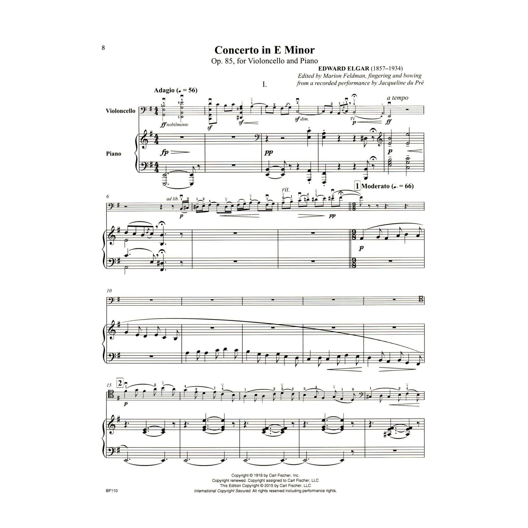 Jacqueline du Pre - The du Pre Legacy - Seven Solos for Cello and Piano - Carl Fischer