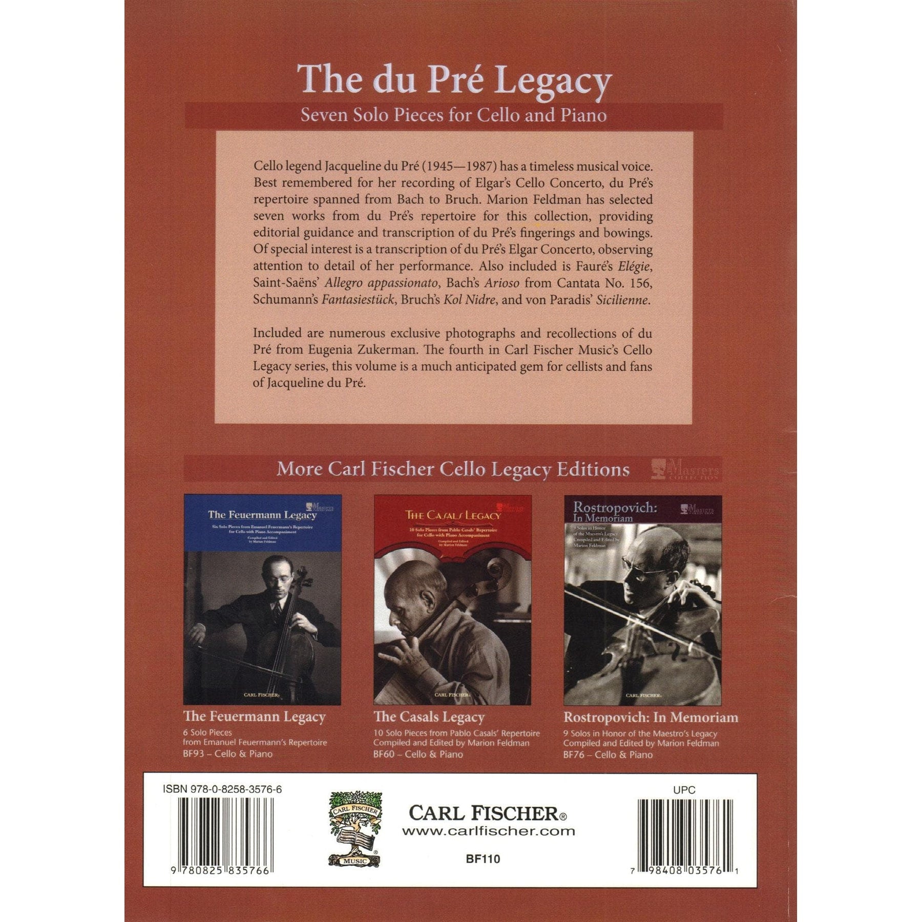 Jacqueline du Pre - The du Pre Legacy - Seven Solos for Cello and Piano - Carl Fischer