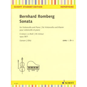Romberg, Bernhard - Sonata in E minor, Op. 38/1 - for Cello and Piano - arranged by Jansen - edited by Ellis - Schott Student Edition