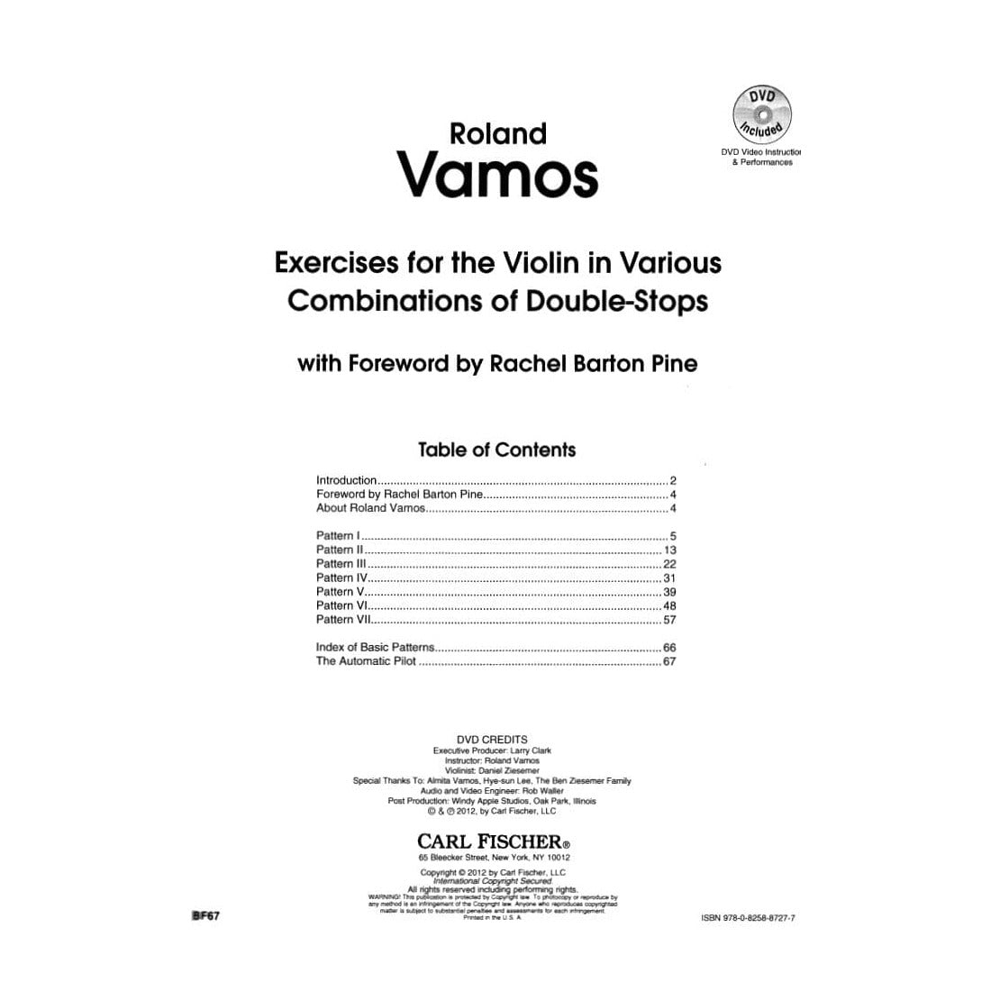 Vamos, Roland - Exercises for the Violin in Various Combinations of Double-Stops -  Carl Fischer Edition