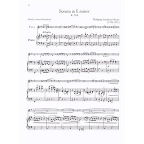 Mozart, WA - Sonata in E Minor, K 304 - Violin and Piano - edited by Schradieck - Schirmer