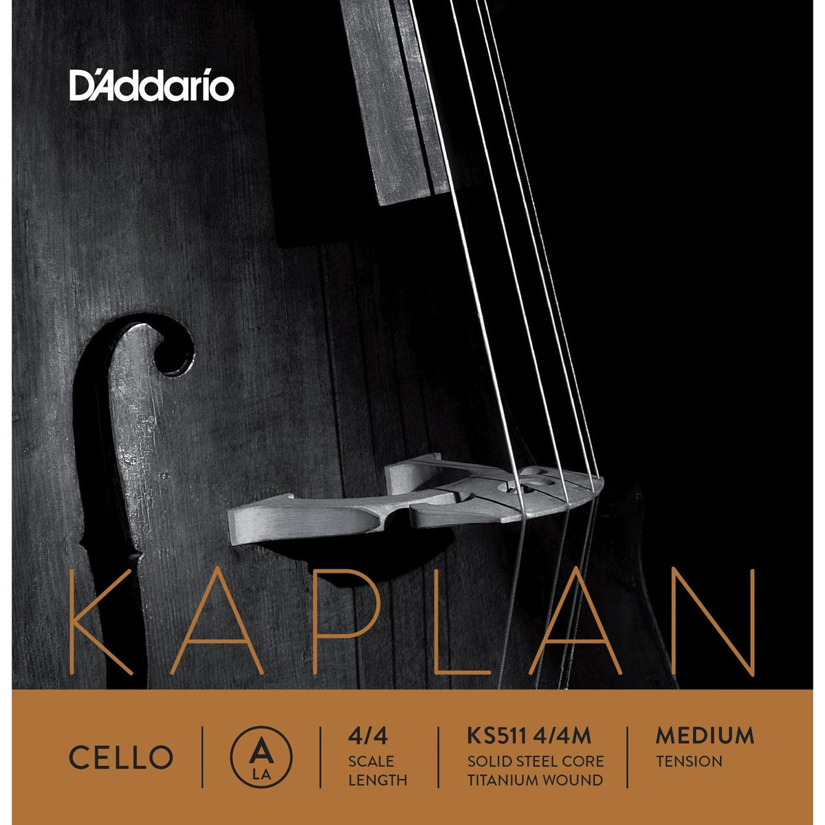 Kaplan Cello A String - 4/4 size - Medium Gauge