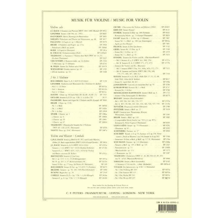 Mozart, WA - Concerto No 3 in G Major, K 216 - Violin and Piano - edited by David Oistrakh - Edition Peters