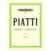 Piatti, Alfredo - 12 Caprices, Op 25 For Cello Edited by  Stutschewsky Peters Edition