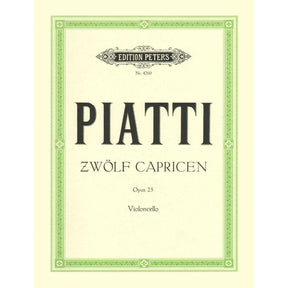 Piatti, Alfredo - 12 Caprices, Op 25 For Cello Edited by  Stutschewsky Peters Edition