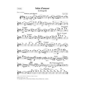 Elgar, Edward - Salut d'amour, Op 12 - Violin and Piano - edited by Donald Burrows - Edition Peters URTEXT