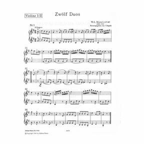 Mozart, WA - 12 Easy Duets, K 487 - Two Violins - edited by Irmgard Engels - Edition Peters