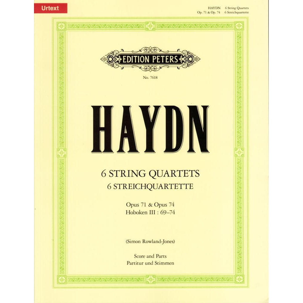 Haydn, Joseph - 6 String Quartets, Op 71 and 74 - edited by Simon Rowland-Jones - Edition Peters