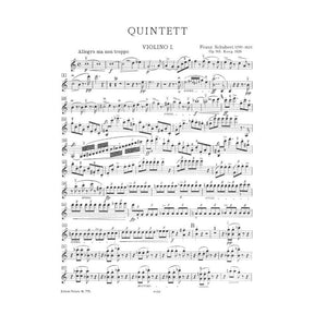 Schubert, Franz - Quintet In C Major, Op 163, D 956 - PARTS ONLY - Peters Edition
