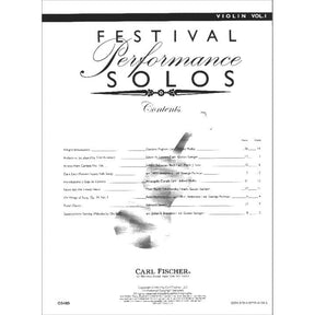 Festival Performance Solos, Volume 1 - Violin part - Carl Fischer Edition