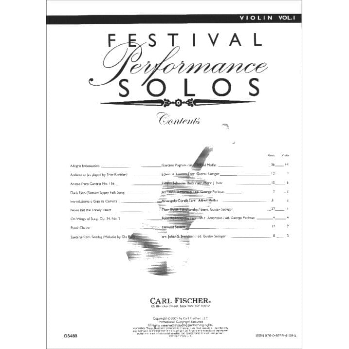 Festival Performance Solos, Volume 1 - Violin part - Carl Fischer Edition
