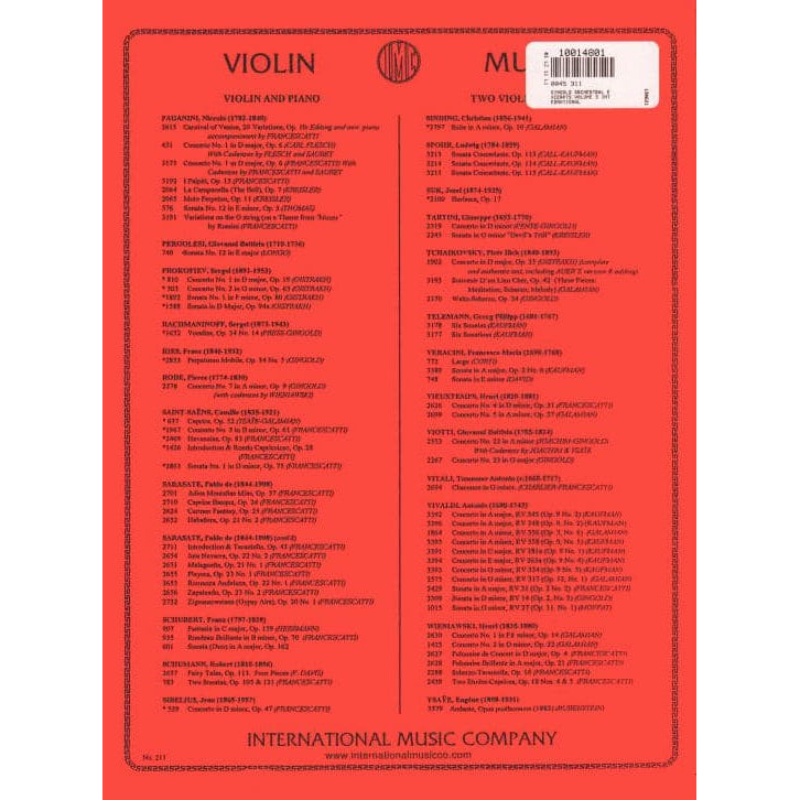 Orchestral Excerpts, Volume 3 - Violin - edited by Josef Gingold - International Music Company
