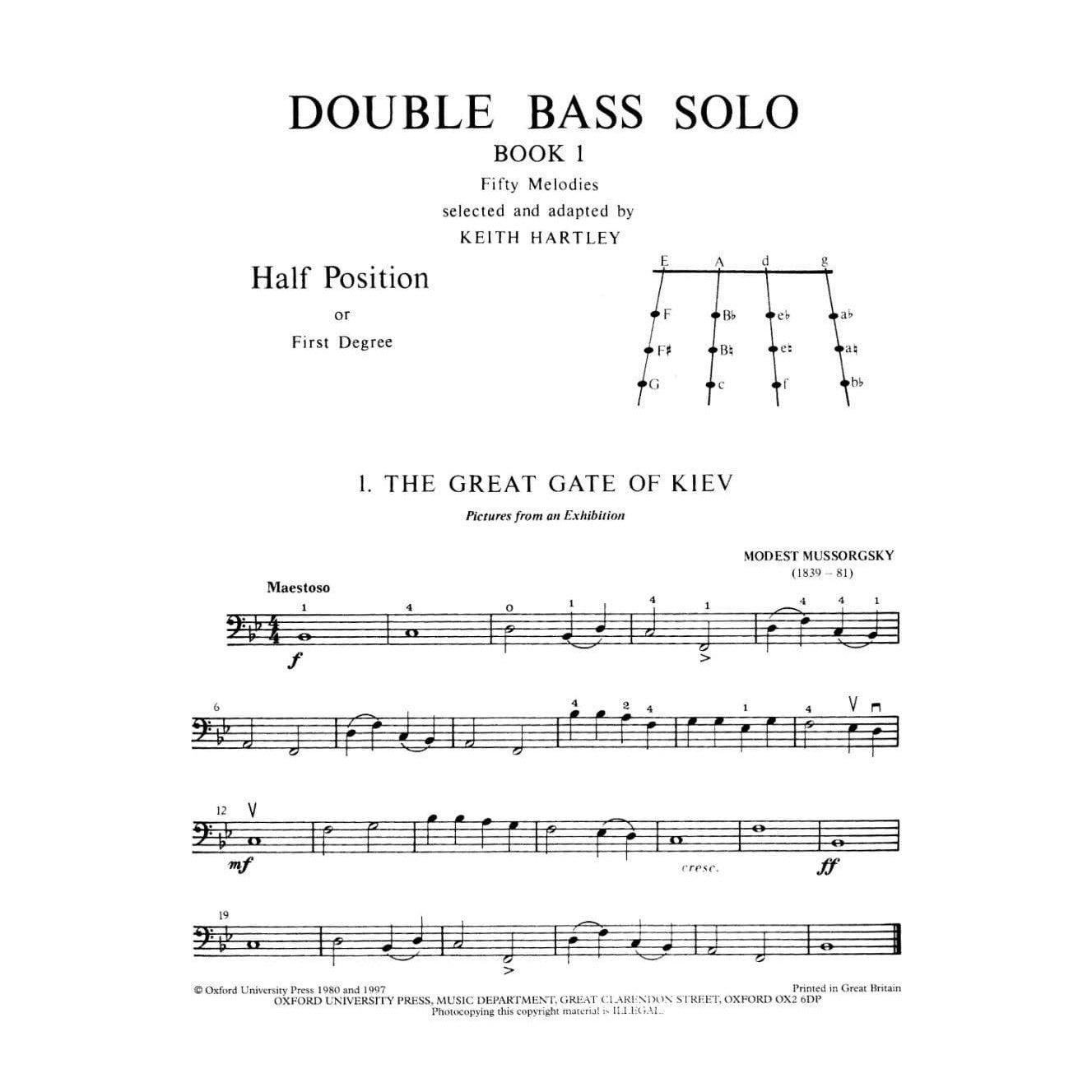 Double Bass Solo, Volume 1 (New Expanded Version) - edited by Keith Hartley - Oxford University Press