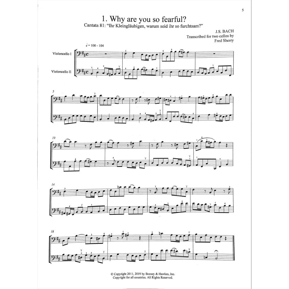 Sherry - 25 Bach Duets from Cantatas 2 Cello's