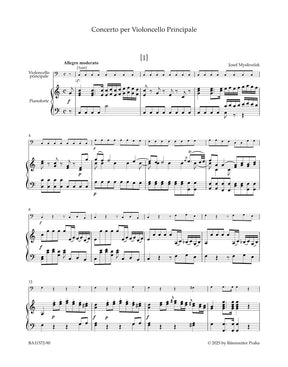 Mysliveček, Josef - Cello Concerto in C Major - Cello and Piano - edited by Spurný - Barenreiter Urtext