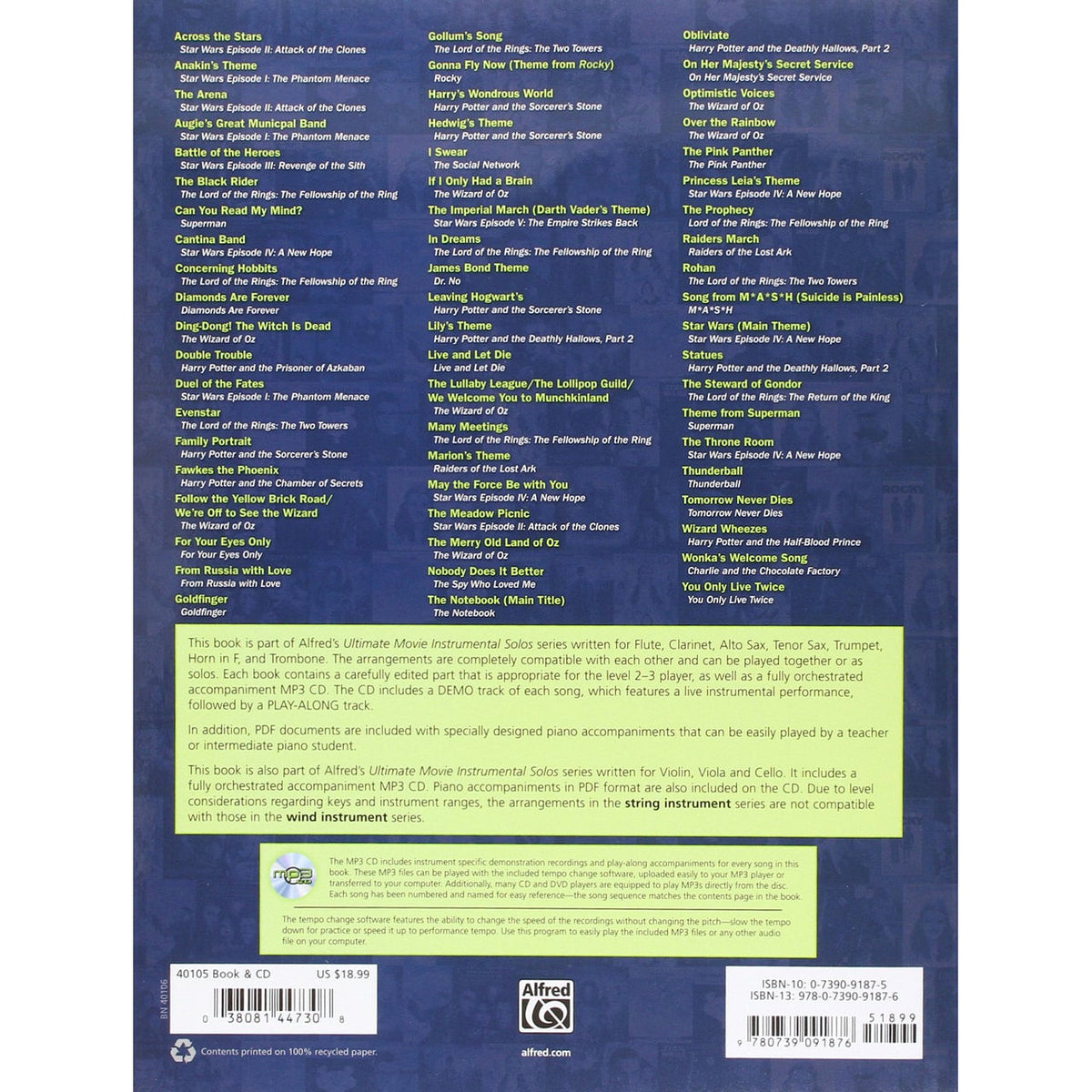 Ultimate Movie Instrumental Solos - Violin BK/CD - Alfred