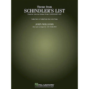 Williams, John - Theme from "Schindler's List" - Two Violins (Violin/Viola) and Piano - arranged by Amy Barlowe - Hal Leonard Publication