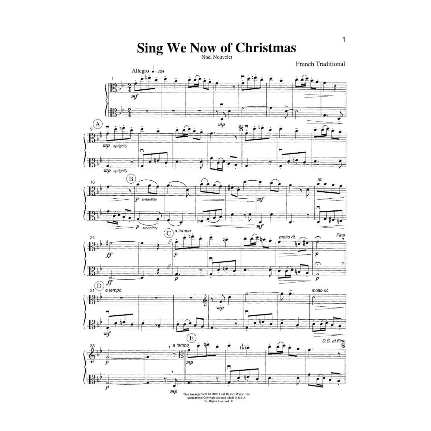 Music for Two Violas: Traditional Christmas Favorites  Published by Last Resort Music