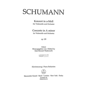 Schumann, Robert - Cello Concerto in a minor, op. 129 for Cello and Piano - Barenreiter Urtext