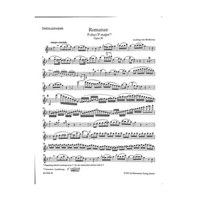 Beethoven, Ludwig - Romances in F major and G major for Violin and Orchestra Op 50 - Op 40 - edited by Detlef Hahn - Bärenreiter