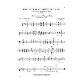 Auer, Leopold - Twelve Characteristic Preludes for Violin Solo, Op. 9 - Edited by Greive - International Music Co