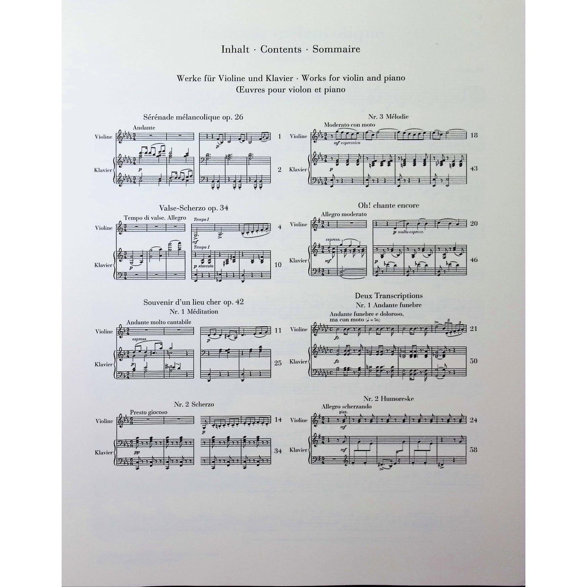 Tschaikowsky, Peter - Works for Violin and Piano - Edited by Komarov - G. Henle Verlag